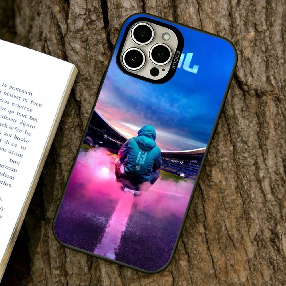 Coque de téléphone pour rappeur JuL pour iPhone 17,16,15,14,13,12,11 Plus,Pro Max,XS,Housse colorée Argent Noir
