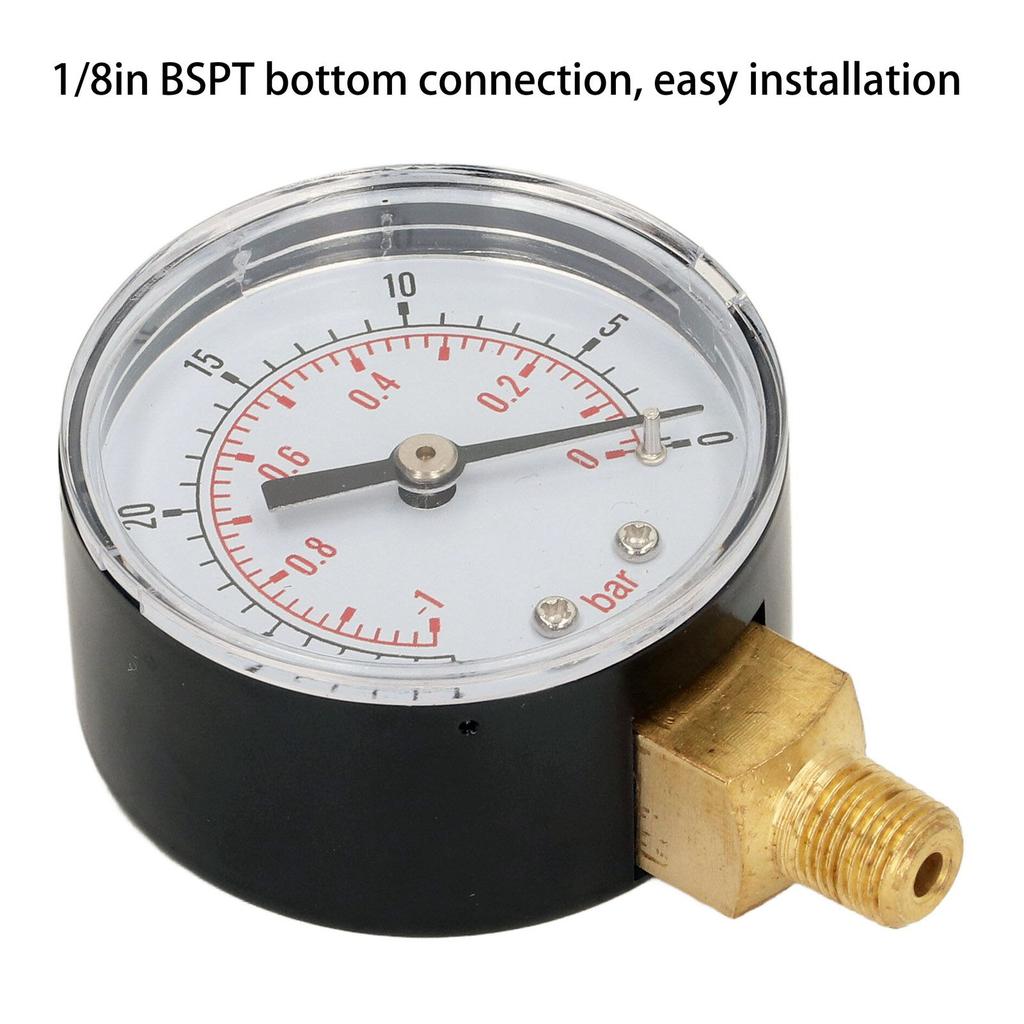 Pressure Gauge 18in BSPT Brass Interface Good Airtightness Vacuum Pressure Gauge for Water Oil