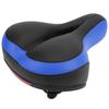 Mountain Bike Saddle Comfortable Microfiber Leather HollowCarved Spring Bike Saddle Seat(Black Blue