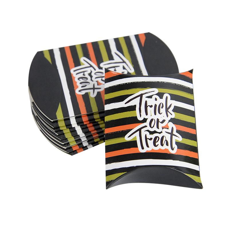 10/20pcs Halloween Kraft Paper Candy Gift Box Ghost Pumpkin Biscuit Packaging Pillow Box Bag Halloween Party Decoration Supplies