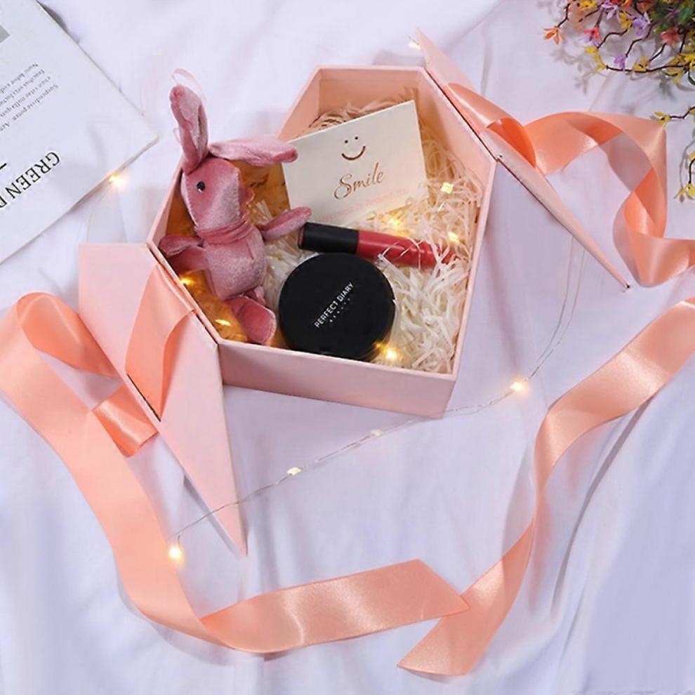 Red Heart Gift Box with Bow, Valentine's Day, Anniversary, Wedding Decor, Surprise Present Packaging