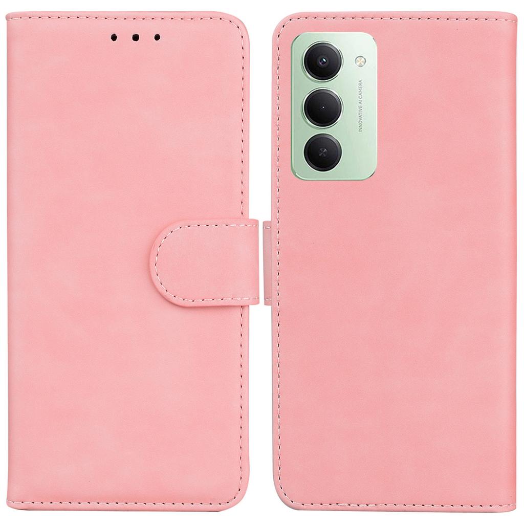 Pro Xiaomi Redmi 15 4G (EU) (171 mm) Pouzdro Jednobarevná Kožená Peněženka Kryt na Telefon