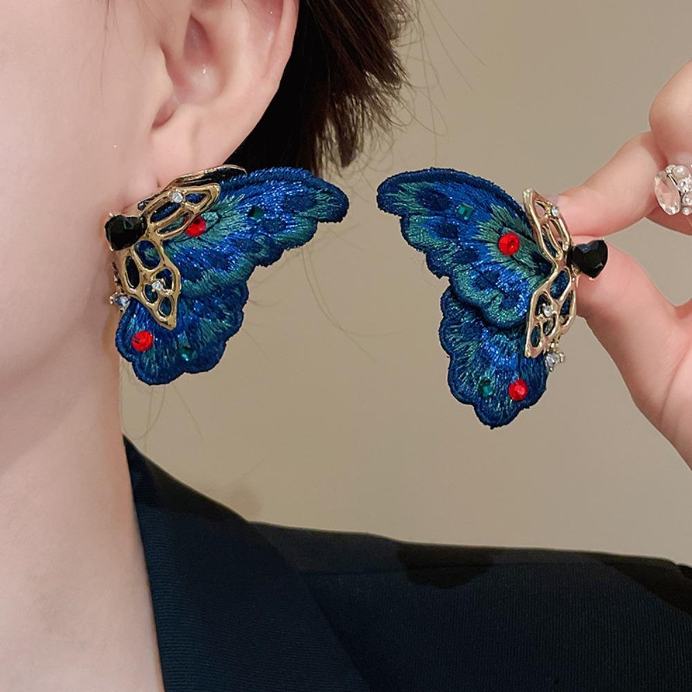 Luxury Embroidery Butterfly Earrings Ear Jewelry Delicate Earrings for Women  Lady Girl