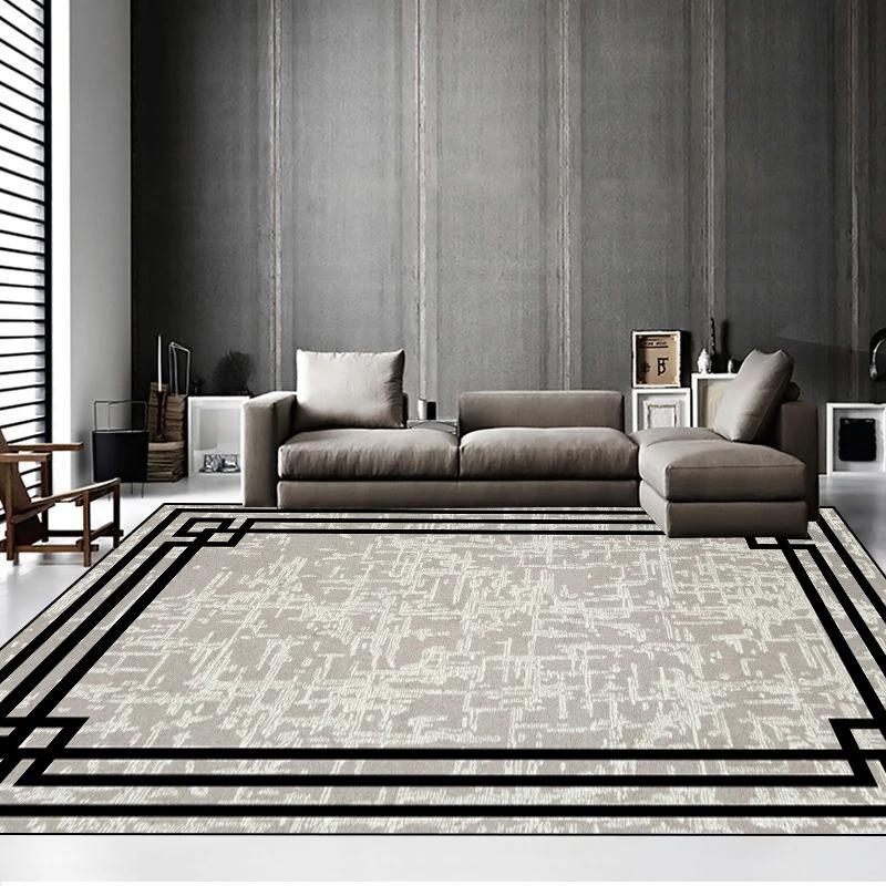 

Grey Retro Style Large Living Room Carpet Minimalism Parlor Table Area Rug Non-slip Bedroom Floor Mat 200x300 Decoration Home 60*90cm