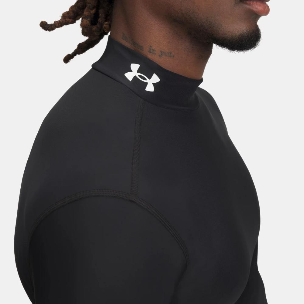 Under Armour HeatGear SS25 Half High Neck Breathable Long Sleeve Fitness Shirt Men tops Black 1390099-001