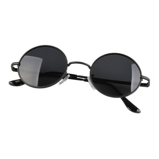 Vintage Retro Men Women Round Metal Frame Sunglasses Black Lens Glasses Eyewear