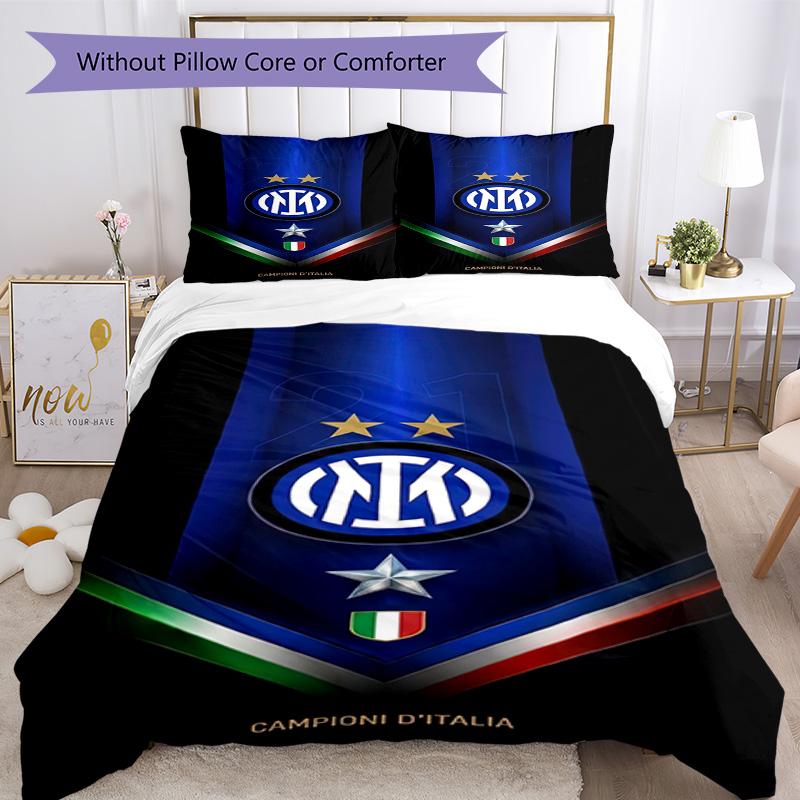 Inter Milan Bedding Set Breathable Duvet Cover With Pillowcases Home Decoration Birthday Gift