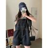 Summer Baggy Denim Overalls Girl Summer Loose Jumpsuit Denim Suspenders Women