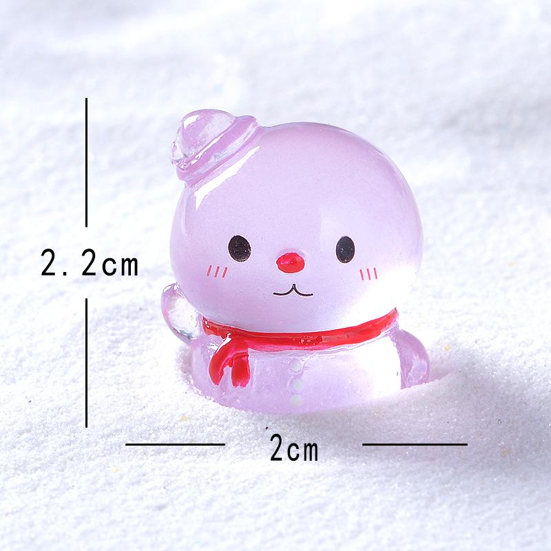 Christmas Glow-in-the-dark Cute Big-headed Snowman Snow Scene Small Ornaments and Accessories
