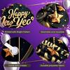 Holiday Celebration Banner Clock Gold Star Banner New Year Backdrop Shiny Design Happy New Year Banner For Office Celebration