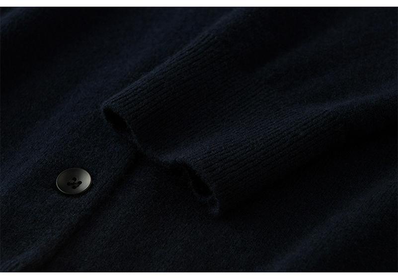 Women's 100% Cashmere Elephant Pattern Round Neck Cardigan Sweater
