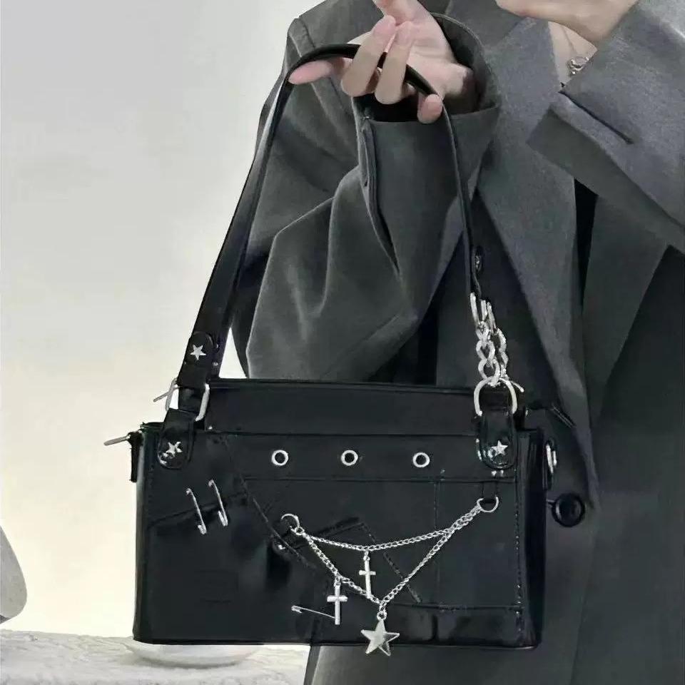 Japanese Style Niche Transparent Pain Bag Fashion New Y2K Commuter Bag Casual Chain Shoulder Crossbody Bag JK Uniform Bag