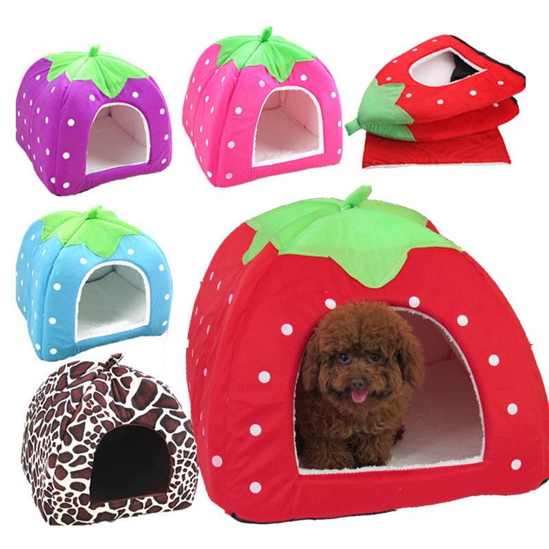 Pet Bed Tent: Mongolian Yurt Strawberry Design for Dogs and Cats
