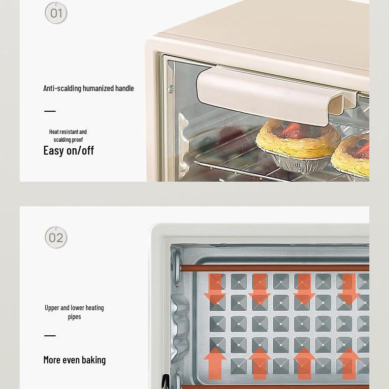 Mini Four Électrique Multifonctionnel 12L pour Usage Domestique