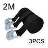 3pcs 2M Buckle Tie-Down Belt Cargo Straps for Car Motorcycle Bike with Metal Buckle Tow Rope Strong Ratchet Belt for Luggage Bag