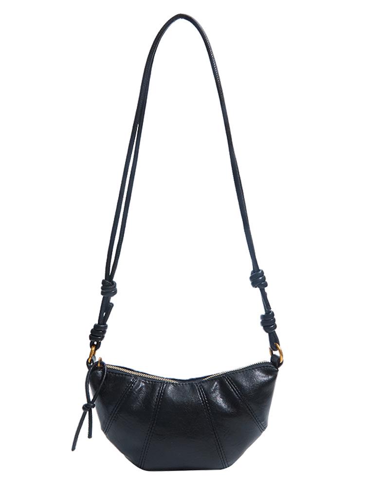 Women's Versatile Crossbody Cross-Stitch Croissant Bag - Niche Design for Fashionable Commute