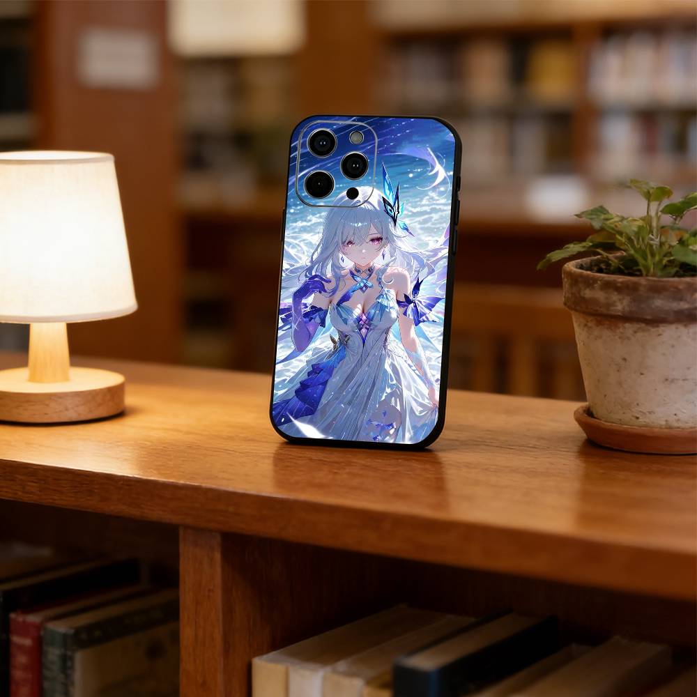 

Чехол для телефона с аниме-богиней для iPhone 17, 16, 15, 14, 13, 12, 11 Plus, Pro Max, Другие Мягкий черный чехол iPhone15Plus