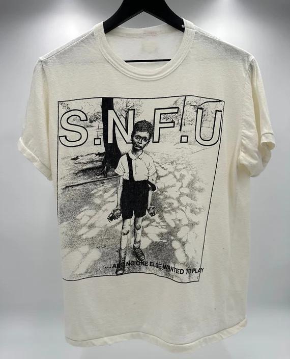 E Nessun Altro Voleva Indossare la Maglietta SNFU Band Unisex Bianca S-5XL EM0994