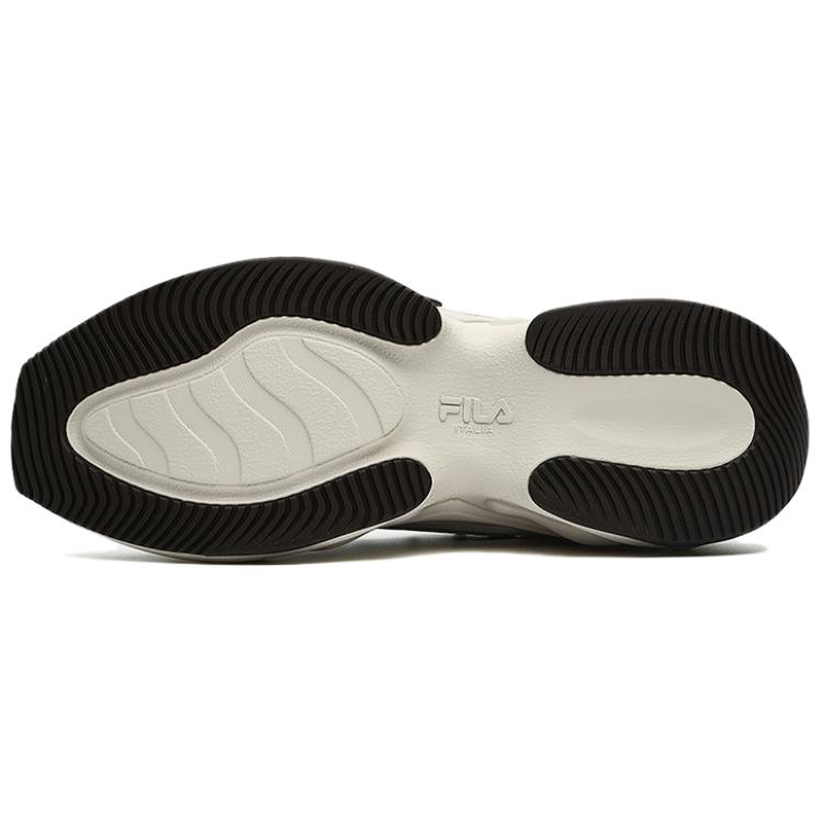 Fila Fusion Comfortable Versatile Fabric Synthetic Leather TPU Low Top Running Shoes Men Sneaker Beige Black T12M331105FMO