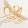 European and American Hot-selling Jewelry Personalized Hollow Smooth Metal Design Bracelet Ring Set Versatile Open Jewelry