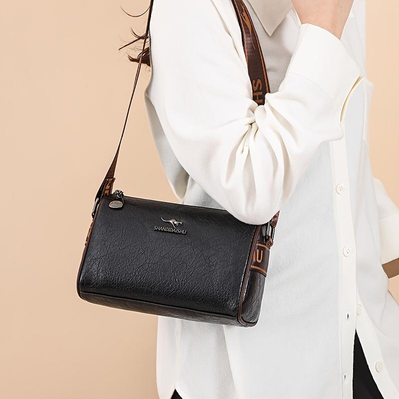Women's shoulder bag retro wide shoulder strap messenger bag
