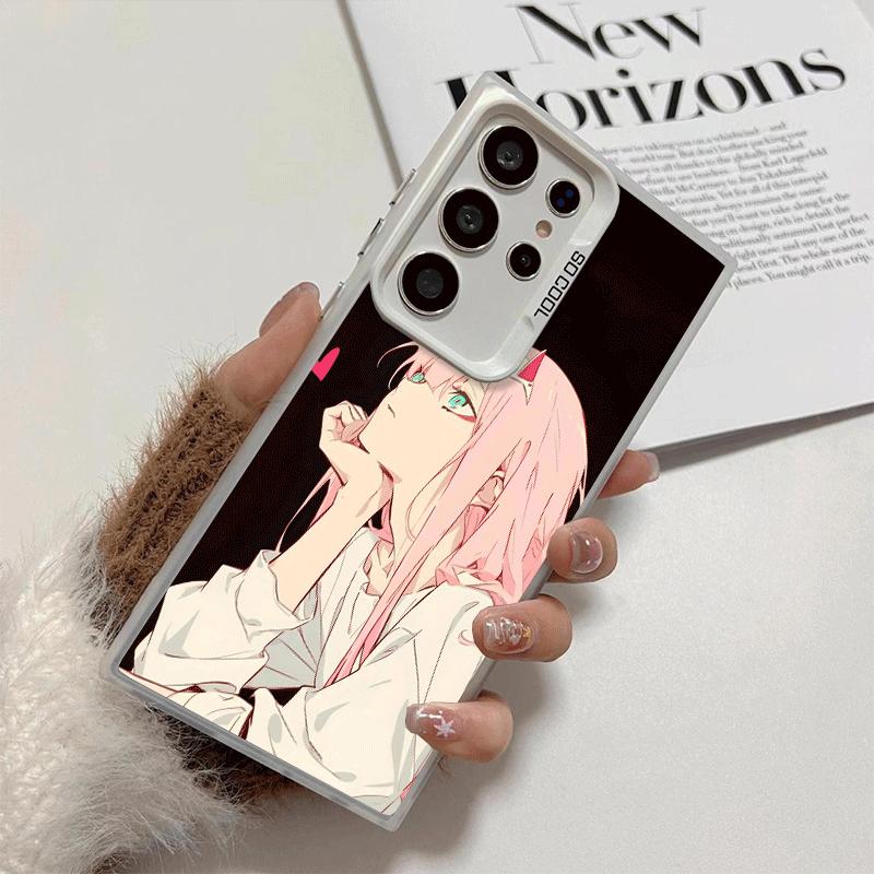 Zero Two 02 Kawaii Cute Soft Phone Case for Samsung Galaxy S24 S25 FE S26 Edge S23 Ultra S22 Plus S21 + Shockproof Cover Back Sh