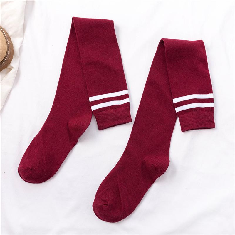 

Женские длинные носки выше колена с двумя перемычками в студенческом стиле для весны и осени One Size