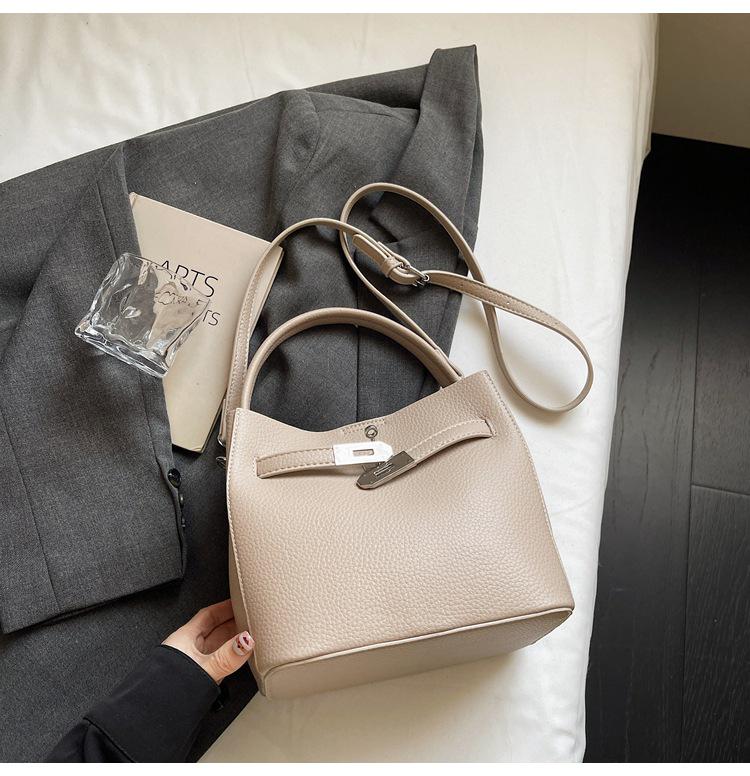 

Fashion Lychee Kelly Grain Women s Versatile Crossbody Handbag - High-End Commute & Shoulder Bucket Bag