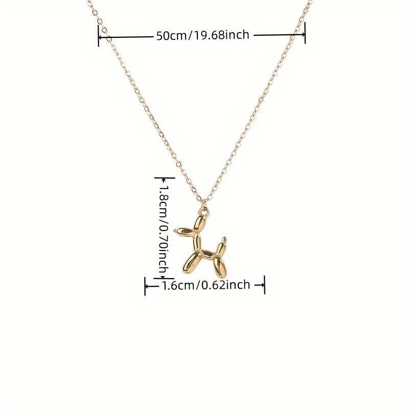 1pc Fashion New Minimalist Stainless Steel Balloon Dog Pendant Necklace For Girls