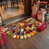 1Pcs  Pebble Print Semi Circle Welcome Doormat Non-Slip for Outdoor Patio Porch Kitchen Bathroom Entryway Floor Mat