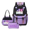 Large Capacity Schoolbag with Shoulder Strap; Student Three-piece Pencil Case Set