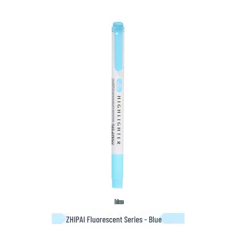 Zhi 618 Student Dual-Tip Fluorescent Pen - Gray, Soft Light & Dark Retro Colors for Highlighting & Marking
