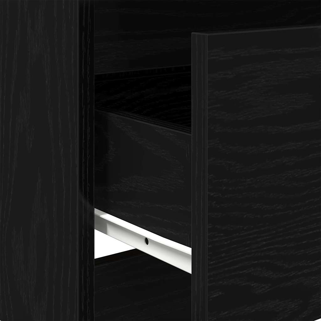 Sideboard in Black Oak Look 60 x 35 x 76 cm Engineered Wood