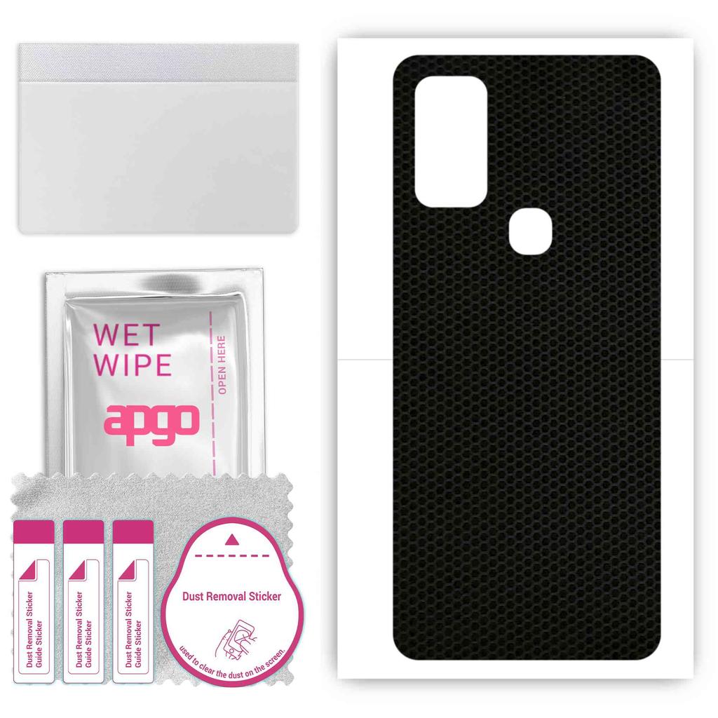 apgo Sticker Piele Protectoare pentru spate compatibil cu Samsung Galaxy M31 Prime, Folie Wrap, Folie, Vinil - Model Matrice