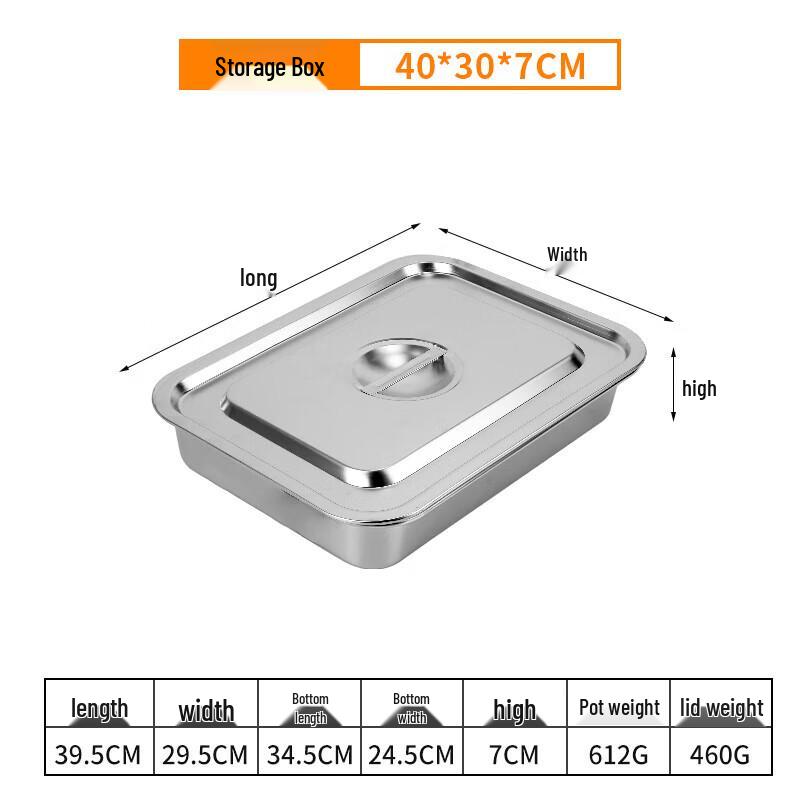 Huihuang Stainless Steel Refrigerator Storage Box with Lid