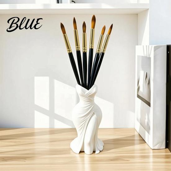 Artistic Human Body Vase Elegant Dress Shaped 3D Printed Vase Modern Minimalist Sculpture for Pleated Skirt Sculptural Home Decor Dressing