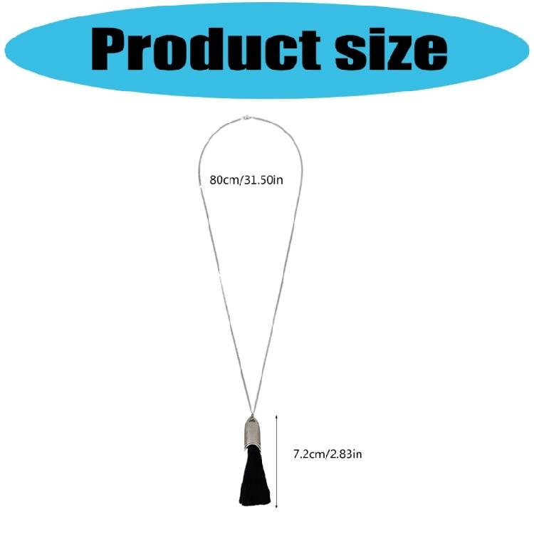 Legering Borste Tofsar Accent Långt Halsband Modedesign Kompletterar Både Professionella Och Fritidsensembler