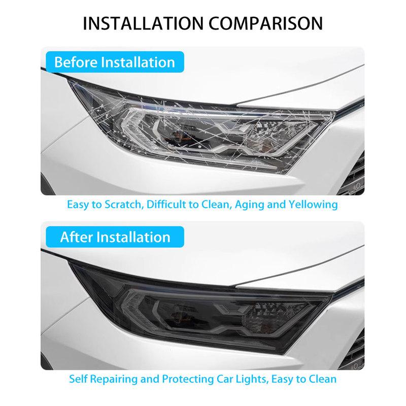TPU Car Headlight Protective Film Clear Cover for Cars Motorcycles SUV UV Resistant Self-Healing Scratch Proof Auto Accessories
