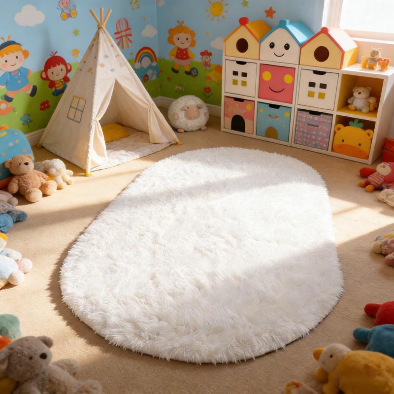 

Cozy Fluffy Long Hair Rug Modern Indoor Floor Carpet for Bedroom Living Room Shaggy Mat Kids Room Cute Room Decoratio 50x80cm