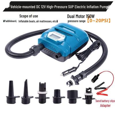 Pompka nadmuchiwana 12V do SUP, deski wiosłowej, deski surfingowej, łodzi pontonowej, materaca dmuchanego i łodzi gumowej - 20PSI