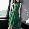 Elegant Waist-Cinching Sleeveless Chiffon Dress - Summer 2026 Collection