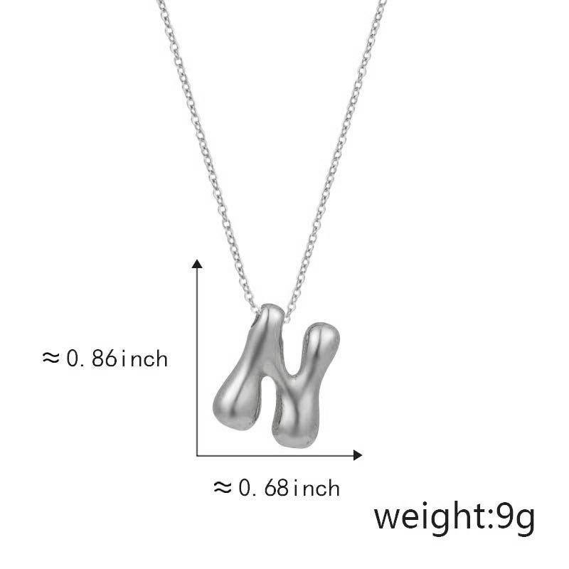 Cute Smooth Letter Necklace, Chubby Pendant, European and American Fashionable and Simple Collarbone Chain
