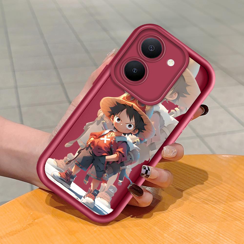 Model de imprimare cu scară pătrată din silicon moale Carcasă pentru telefon Acoperă completă Cameră de protecție antișoc Carcasă din cauciuc pentru Vivo