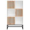 Highboard In White 70 X 35 X 125 Cm Engineered Wood