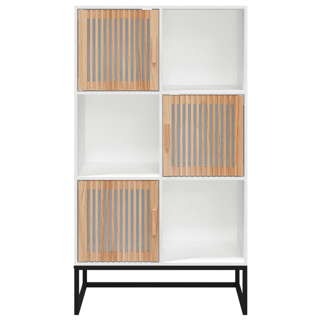 Highboard In White 70 X 35 X 125 Cm Engineered Wood