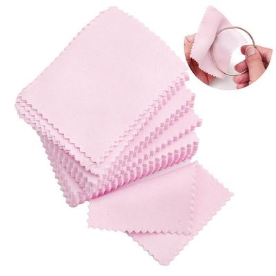 Pink Packaging Silver Polishing Cloth Silver Cleaning Necklace Powder With Velvet Double-Sided D3K0