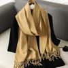Nytt 62 farger Vinterskjerf for kvinner Langt Varmt Kasjmirskjerf Hijab Ensfarget Dame Sjal Wrap Kvinnelig Pashmina Bandana Hodeskjerf