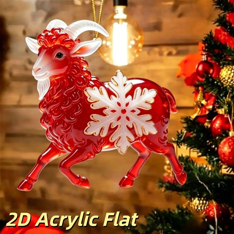 Acrylic Hanging Ornament Crystal Sheep Pendant For Wall Xmas Tree Decorations Party Supplies New Year Gifts