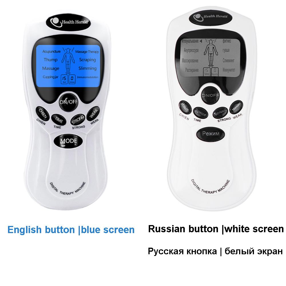 8-Mode Electric Tens Muscle Stimulator EMS Acupuncture Therapy for Face Body Pain Relief Massager Digital Electrostimulator