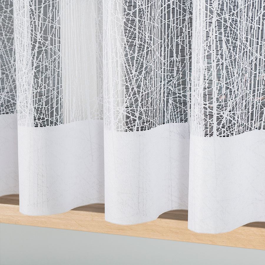 WIKTORIA - Ready-made jacquard curtain with a straight hem - 410x160 cm - white